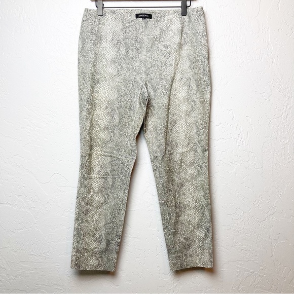 Lafayette 148 Stanton Pants Size 6 Snake Print Tapered Leg Light Cotton Pants - Picture 1 of 7